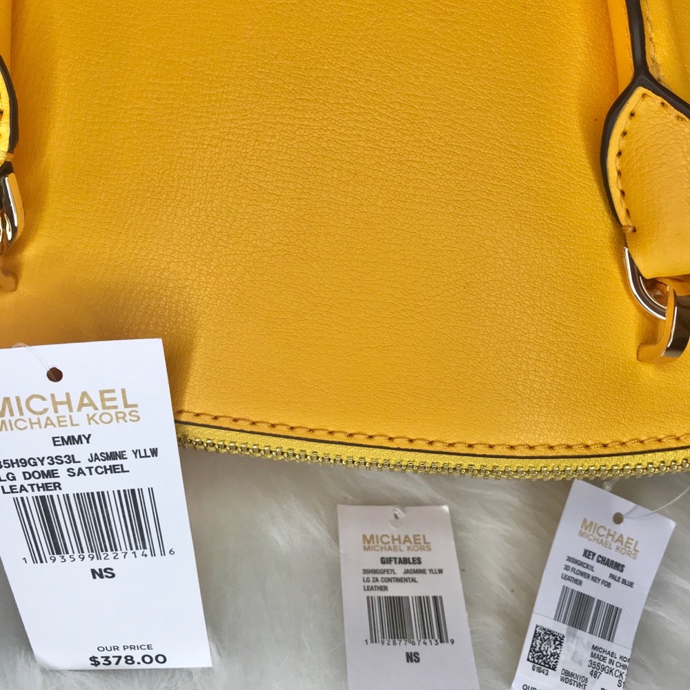 🌺MICHAEL KORS 3Pcs JASMINE YELLOW EMMY SATCHEL SET - Picture 7 of 8